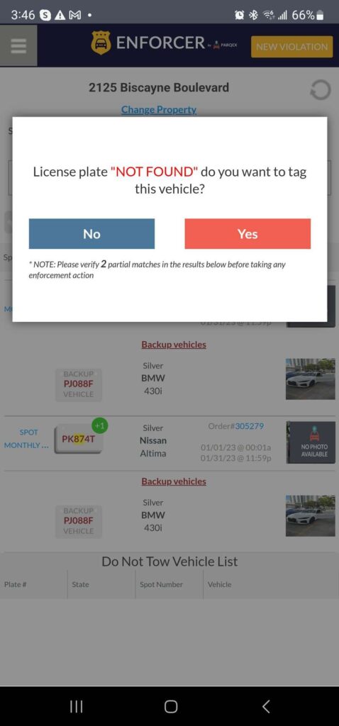 Enforcer App - Partial Search Results warning Enforcer App - Partial Search Results warning