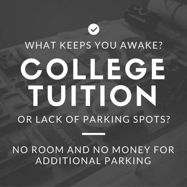 College tuition versus parking issues