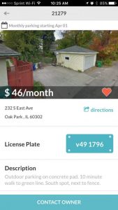 Directions to parking location