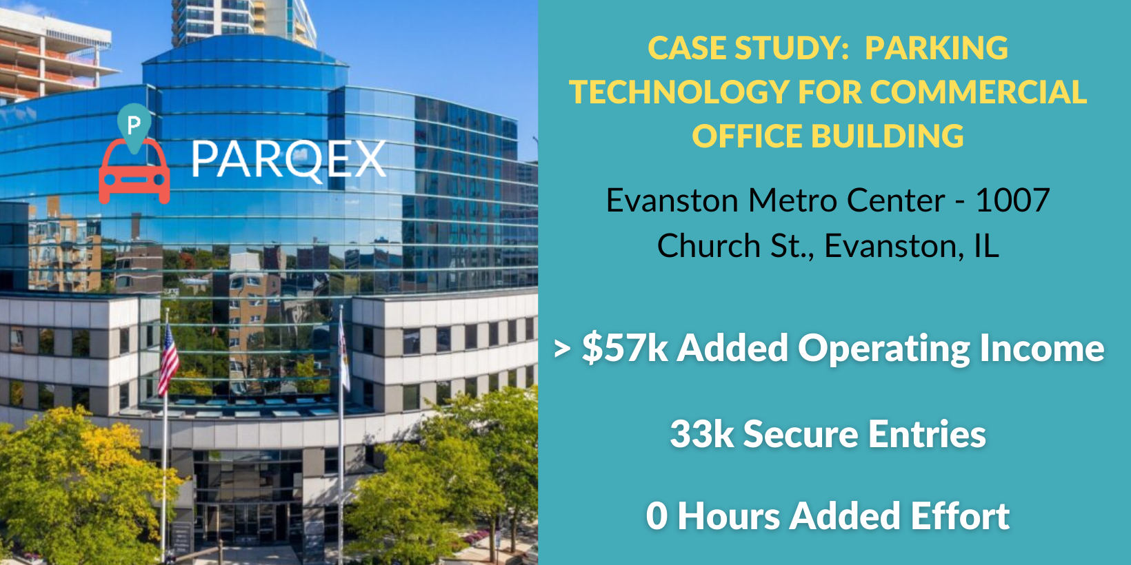 Case Study Evanston Metro – ParqEx – Parking Technology for Commercial Office Building Case Study Evanston Metro - ParqEx - Parking Technology for Commercial Office Building